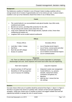 Coastal management: decision making Coastal management: decision making