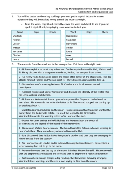 Spelling test and sequencing task