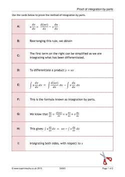 Integration by parts card sort