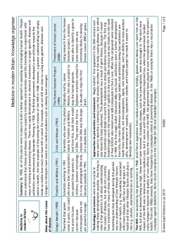 Medicine in modern Britain: Knowledge organiser