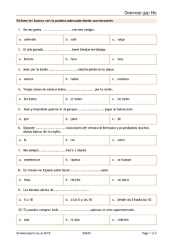Grammar gap fills