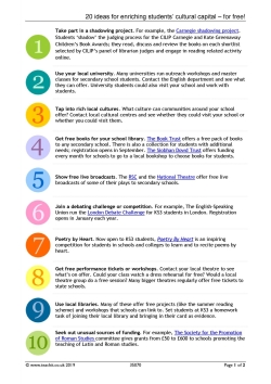 20 ideas for enriching students' cultural capital