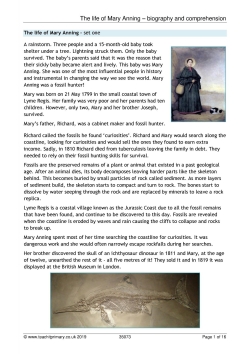Mary Anning – biography and comprehension