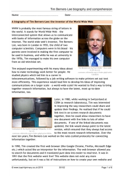 Tim Berners-Lee biography and comprehension