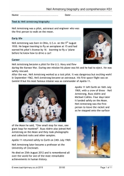 Neil Armstrong – biography and comprehension KS1