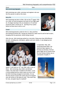 Neil Armstrong biography and comprehension KS2