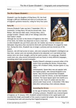 The life of Queen Elizabeth I – biography and comprehension
