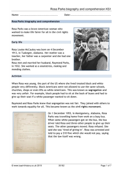 Rosa Parks biography and comprehension (KS1)