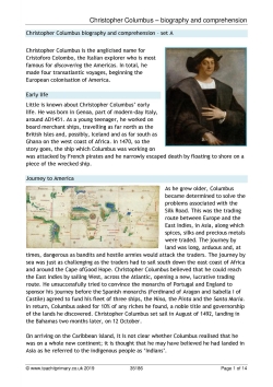 Christopher Columbus – biography and comprehension