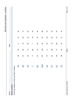 Estimate and represent numbers