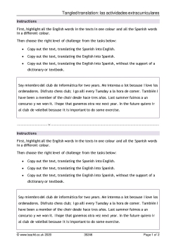 Tangled translation: las actividades extracurriculares