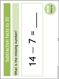 Subtraction facts to 20 Subtraction facts to 20