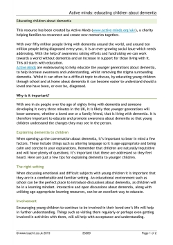 Active minds: educating children about dementia