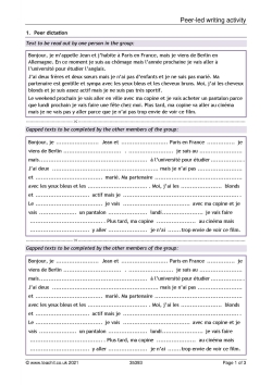 Peer-led writing activity