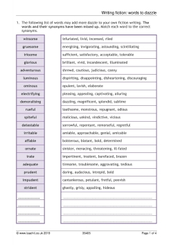 Writing fiction: words to dazzle Writing fiction: words to dazzle