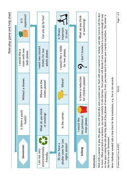 Role-play game and help sheet Role-play game and help sheet