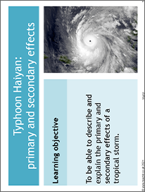 Typhoon Haiyan: primary and secondary effects