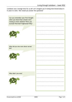 Living through lockdown – lower KS2