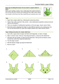Practical Maths: paper folding