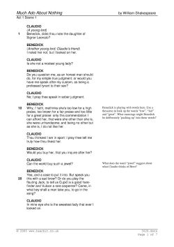 The first section: Much Ado About Nothing