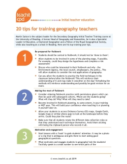 20 tips for training geography teachers