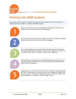 20 tips for working with SEND students