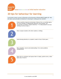 20 tips for behaviour for learning