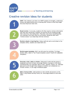 Creative revision ideas for students