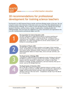 20 recommendations for professional development for training science teachers