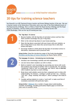 20 tips for training science teachers