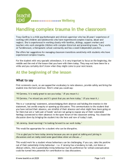 Handling complex trauma in the classroom