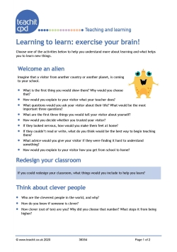 Learning to learn: exercise your brain!