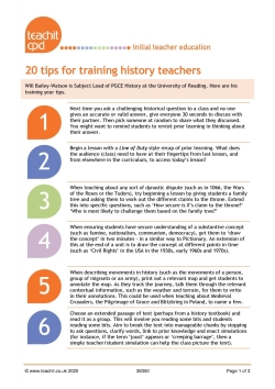 20 tips for training history teachers
