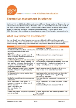 Formative assessment in science