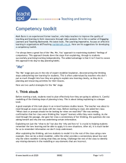 Competency toolkit for teachers