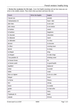 French revision: healthy living
