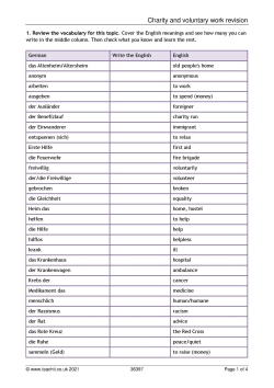 Charity and voluntary work revision