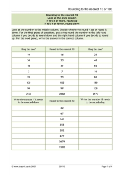 Rounding to the nearest 10 or hundred