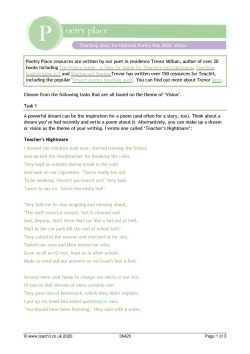 Teaching ideas for National Poetry Day 2020: Vision