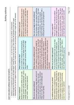 Building resilience