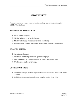 Television and print advertising: a scheme of work