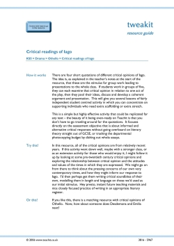 Critical readings of Iago
