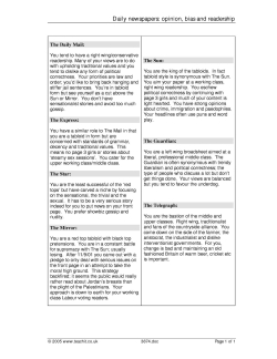 Daily newspapers: opinion, bias and readership