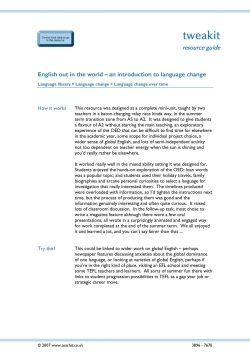 English out in the world - an introduction to language change