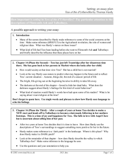 Setting: an essay plan (higher tier)