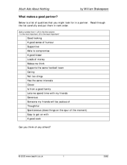 What makes a good partner?
