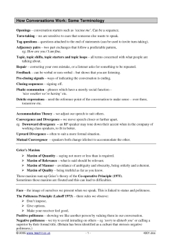 How conversations work: some terminology How conversations work: some terminology