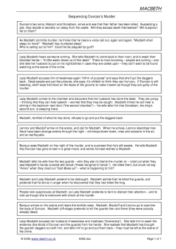 Sequencing Duncan's murder