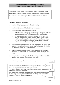 Essay sheet - how Macbeth changes Essay sheet - how Macbeth changes