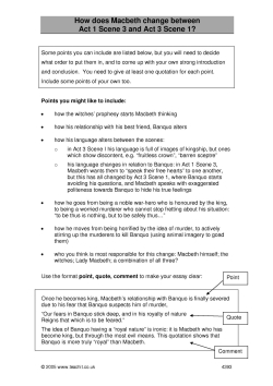 Essay sheet - how Macbeth changes